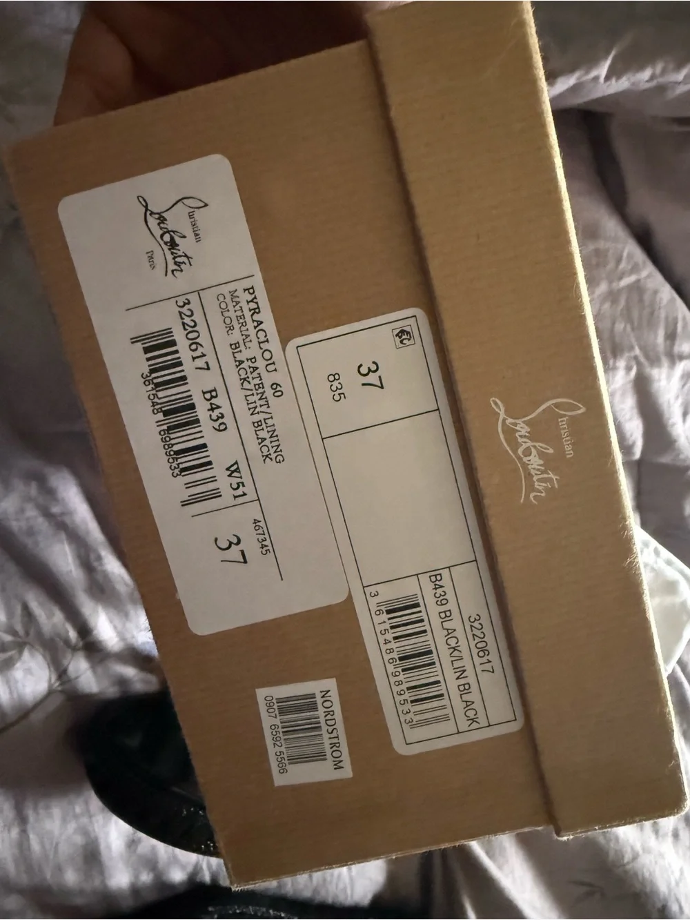 Christian Louboutin Black Patent Platform Studded Sandals pyraclou NEW